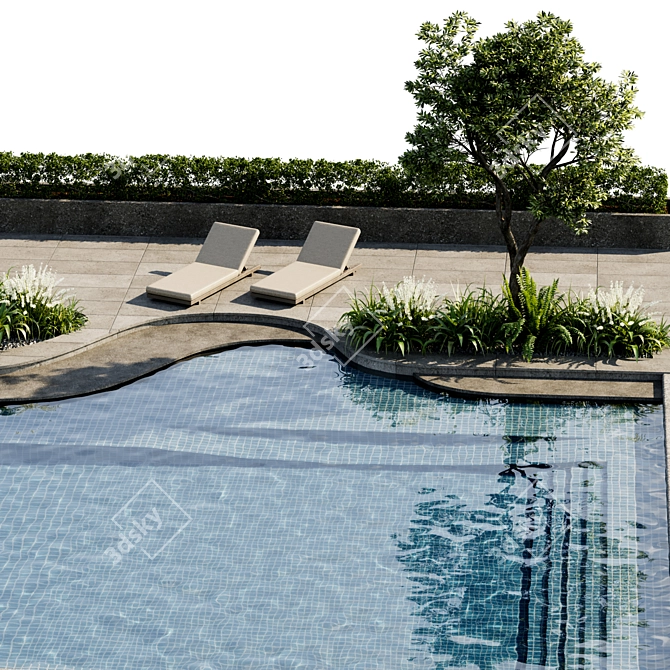 Backyard Pool Collection 3D Model 3D model image 3