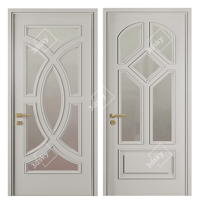 Modern Entrance Door Set 2016 3D model image 4