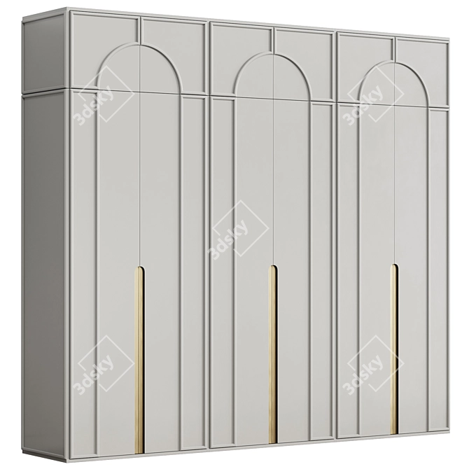 Modern Classic Modular Wardrobe 3D model image 1