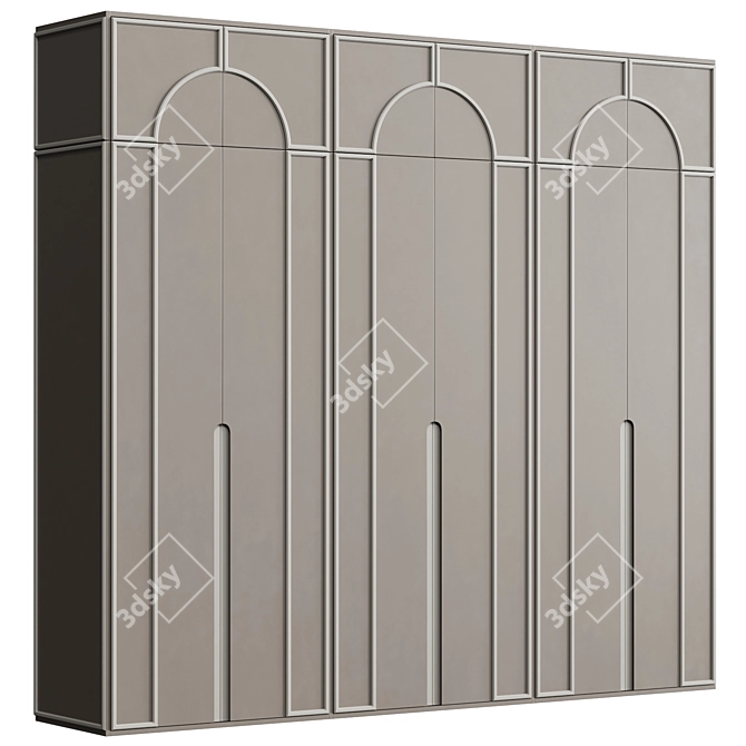 Modern Classic Modular Wardrobe 3D model image 2