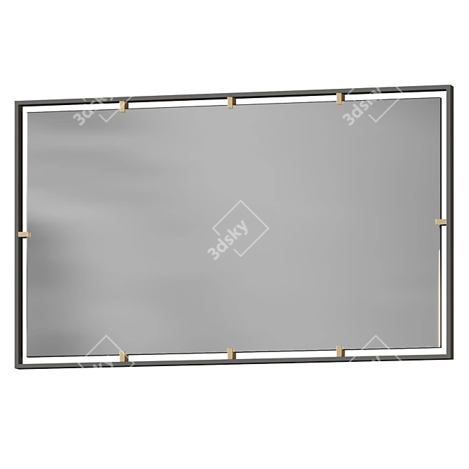 Vintage Bronze Wall Mirror 3D model image 2