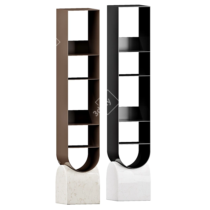 Elegant Modern Vague Bookshelf Display 3D model image 3