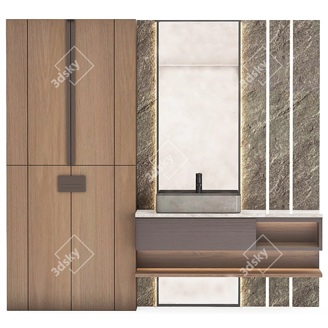 Modern Bathroom Furniture Set 3D 3D model image 1