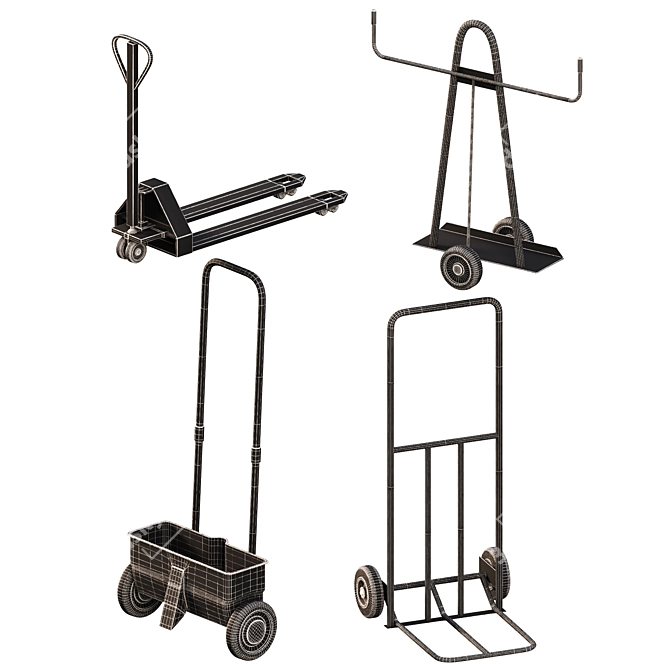 Professional Hand Truck Model Sets 3D model image 3