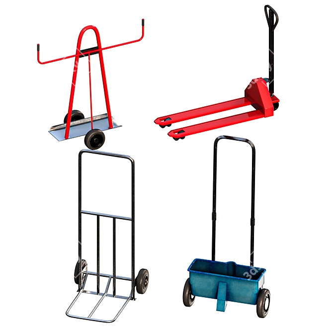 Professional Hand Truck Model Sets 3D model image 8