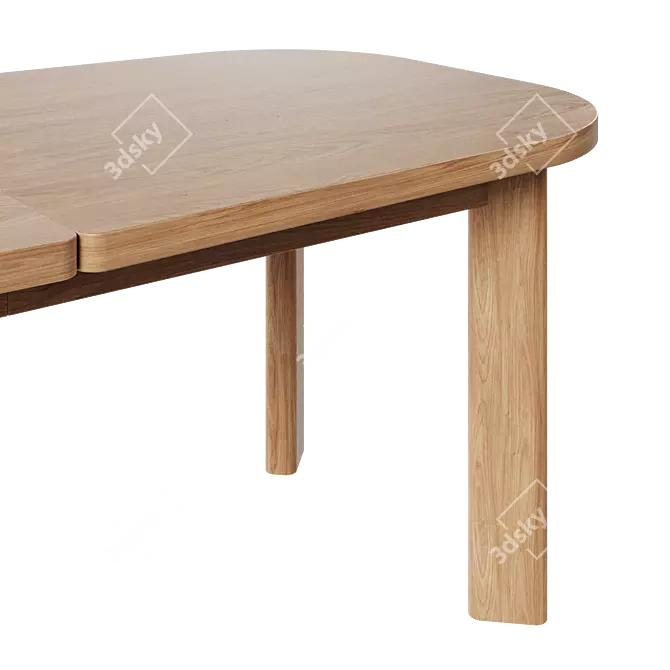 Extendable Oak Dining Table Corona 3D model image 3