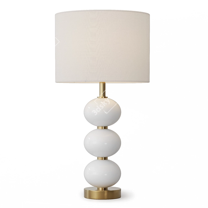 Elegant White Louvre Home Lamp 3D model image 1