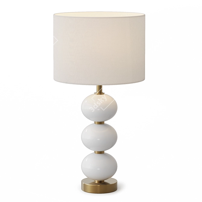 Elegant White Louvre Home Lamp 3D model image 3