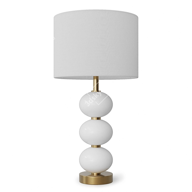 Elegant White Louvre Home Lamp 3D model image 6