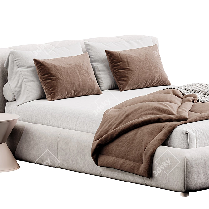 Luxury Liam Bed, Merino Pearl 3D model image 4