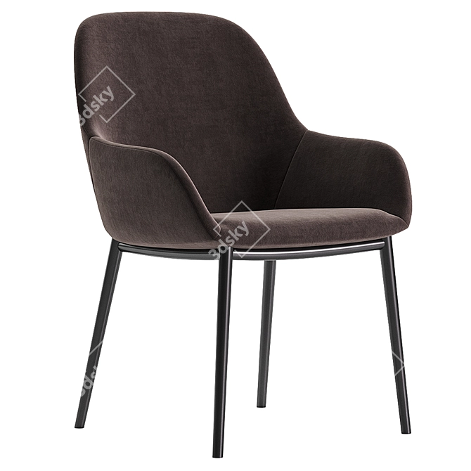 Modern Light Grey Konna Chair 3D model image 5