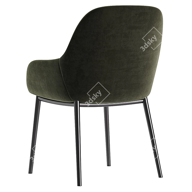 Modern Light Grey Konna Chair 3D model image 6