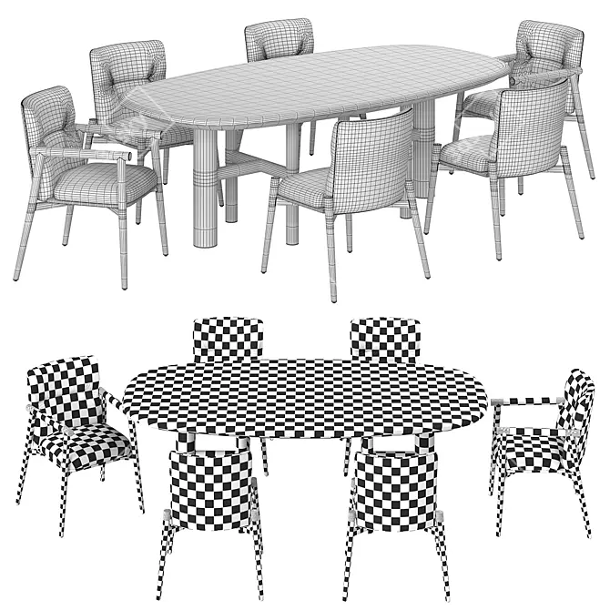 Atelier Dining Set by Turri 3D model image 5