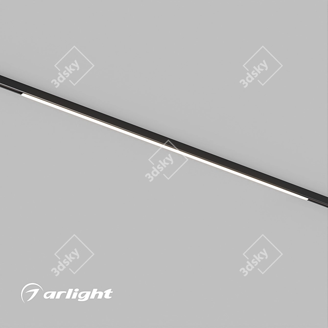 Linear LED Track Light Fixture 3D model image 1