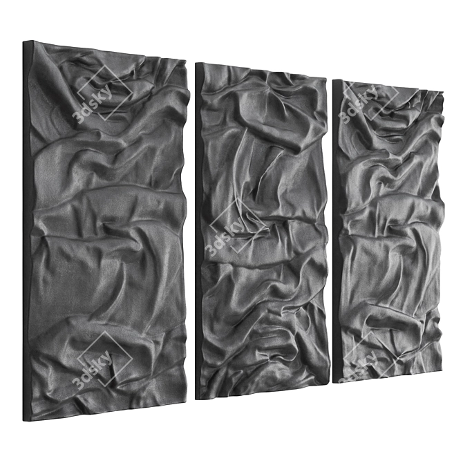 Elegant Drapery Art Panel 3D model image 3