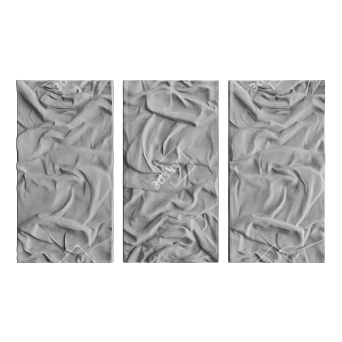 Elegant Drapery Art Panel 3D model image 5