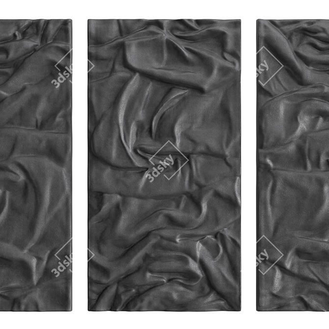 Elegant Drapery Art Panel 3D model image 6