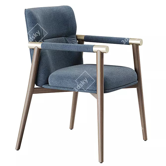 Elegant Atelier Chairs with Bronze Accents 3D model image 3