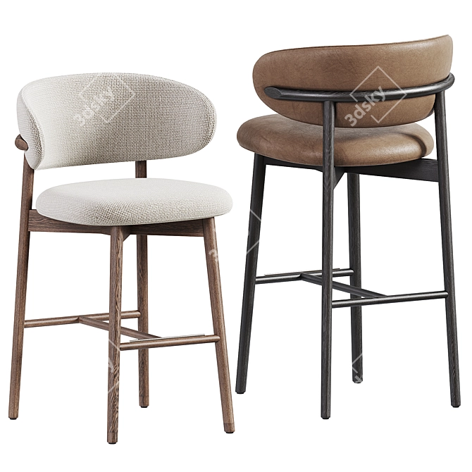 Elegant Oleandro Stool Calligaris Modern 3D model image 4