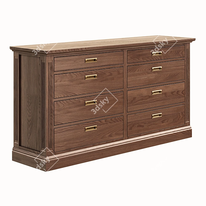 Vivid Veneer Vaza Wood Chest 3D model image 1