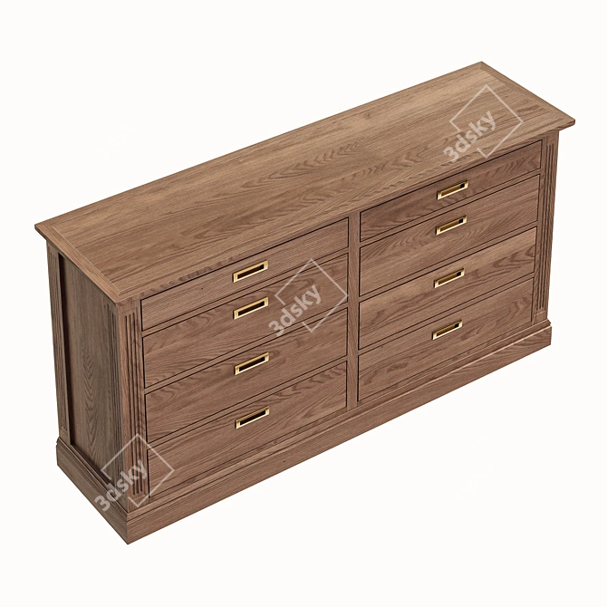 Vivid Veneer Vaza Wood Chest 3D model image 4