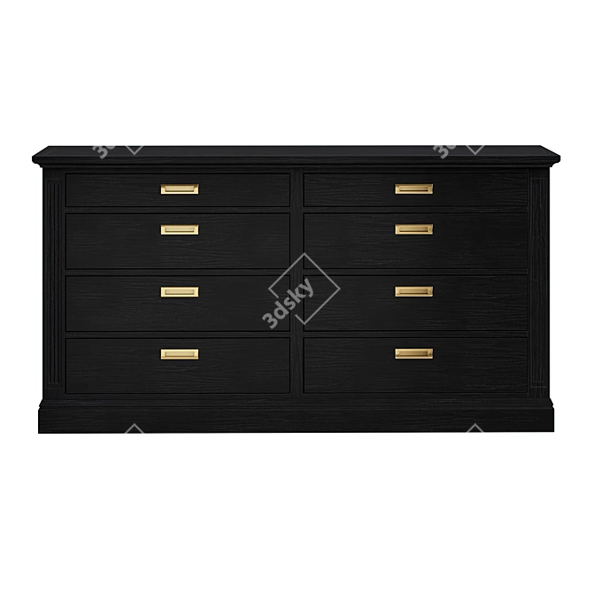 Vivid Veneer Vaza Wood Chest 3D model image 7