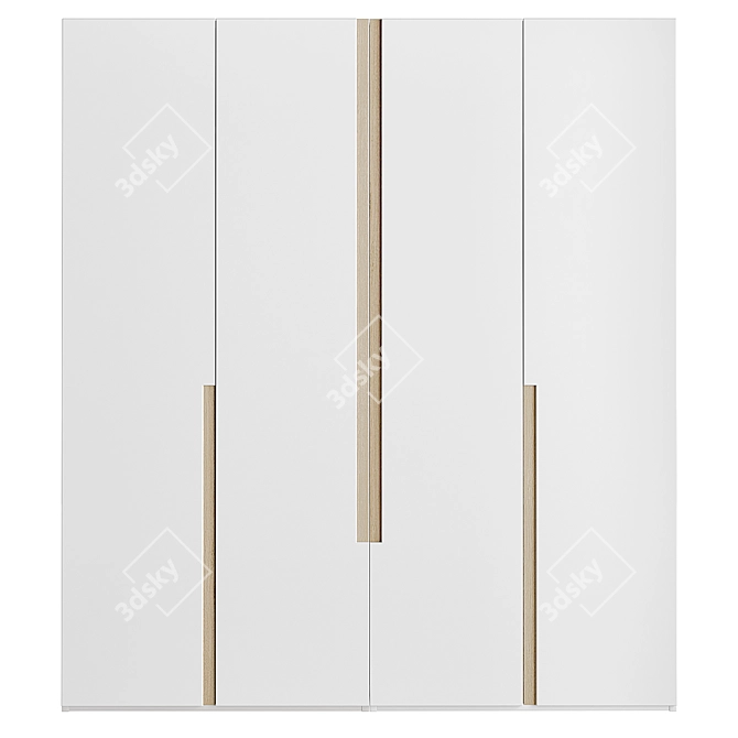 Customizable Wooden Wardrobe Cabinet 3D model image 1