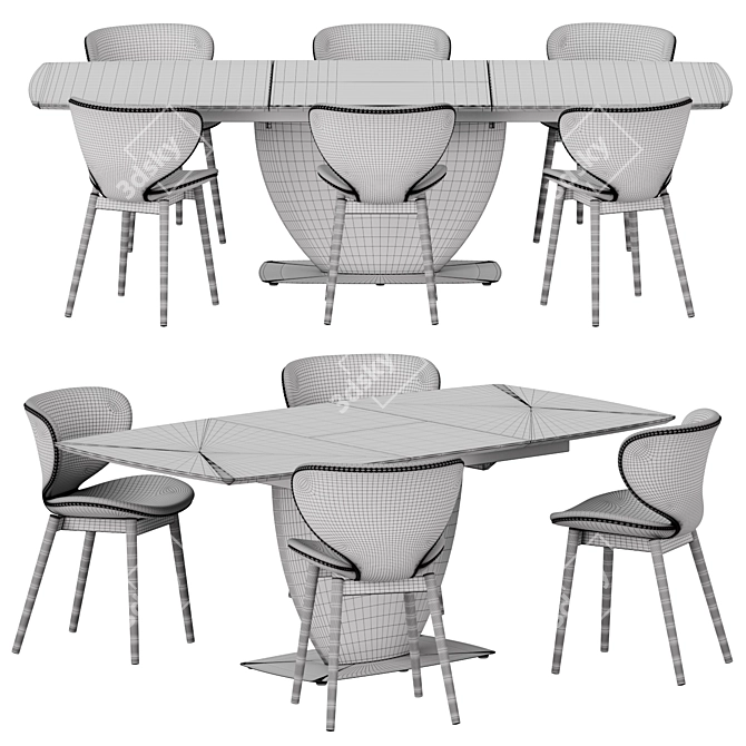 Modern Boconcept Hamilton Fiorentina Dining Set 3D model image 6