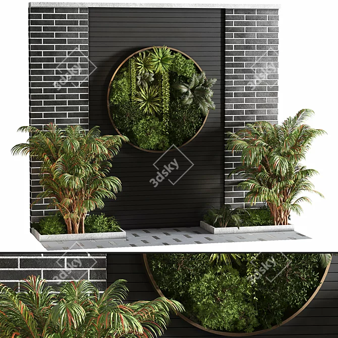 Realistic Fitowall Green 3D Model 3D model image 1