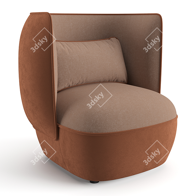 Stylish Trussardi Nebula High Armchair 3D model image 1