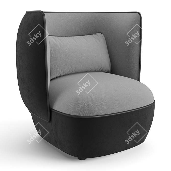 Stylish Trussardi Nebula High Armchair 3D model image 5