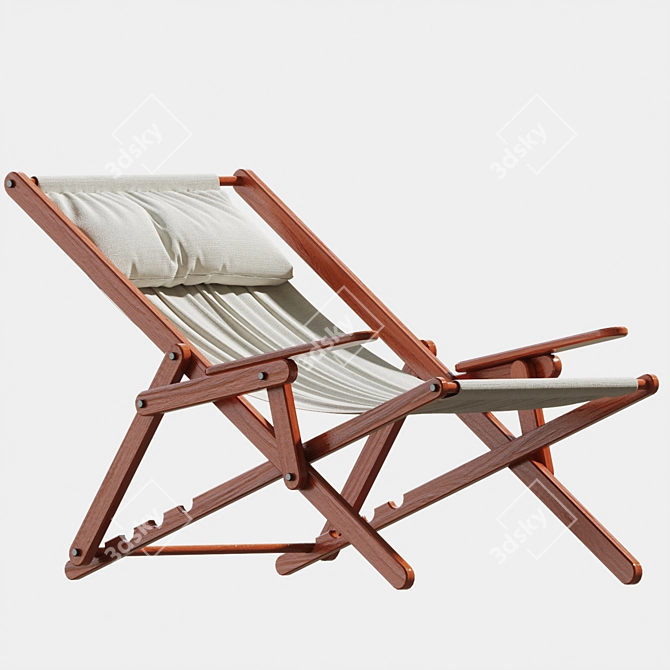 Portable Folding Beach Chair 3D model image 2