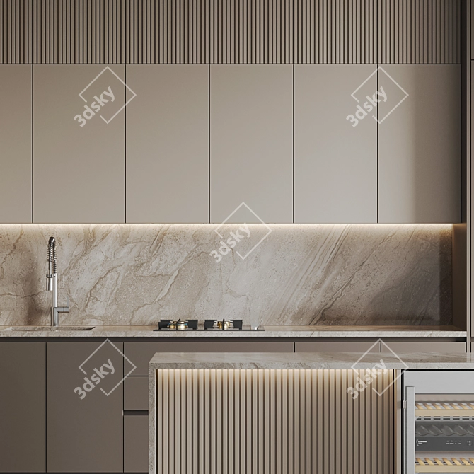 Modern Kitchen 3D Models Set 3D model image 6