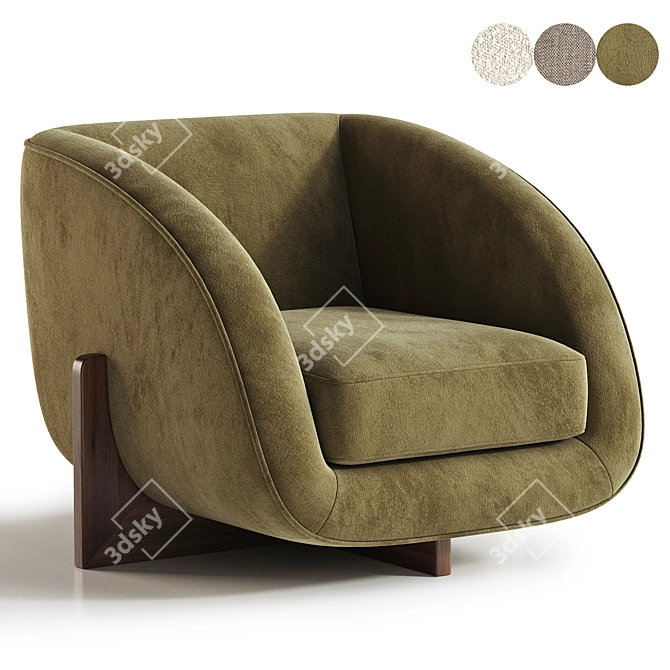 Contemporary Moriah Chair: Torrance Rock 3D model image 1