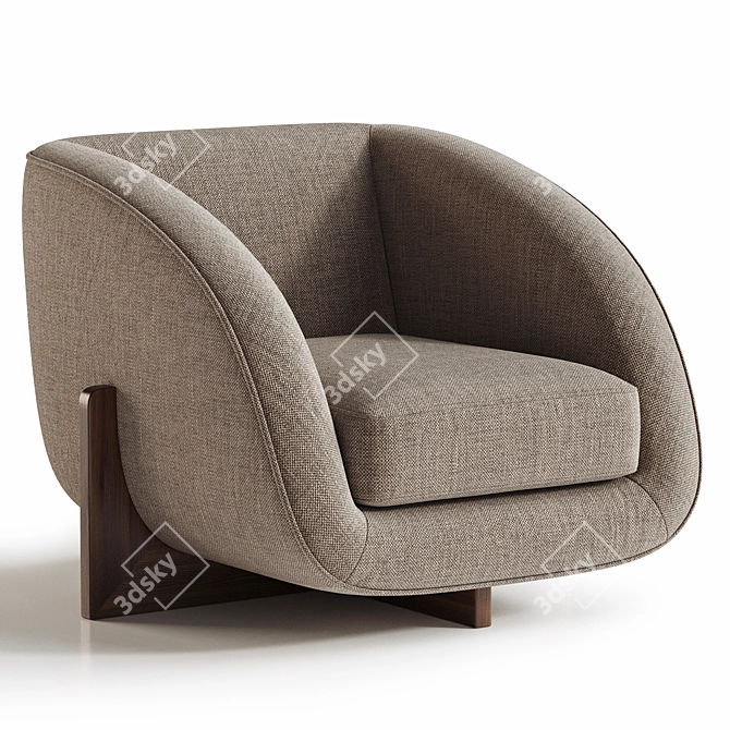 Contemporary Moriah Chair: Torrance Rock 3D model image 2