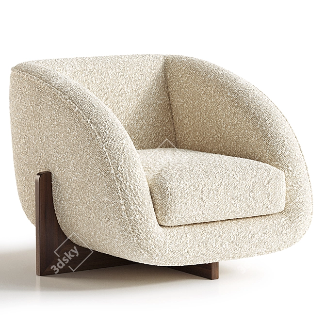 Contemporary Moriah Chair: Torrance Rock 3D model image 4