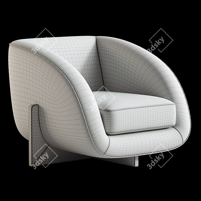 Contemporary Moriah Chair: Torrance Rock 3D model image 5