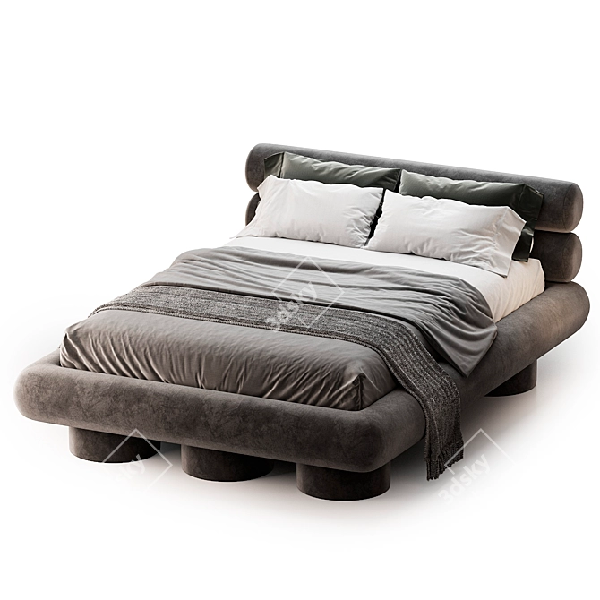 Modern Low Profile Dip Bed 3D model image 2