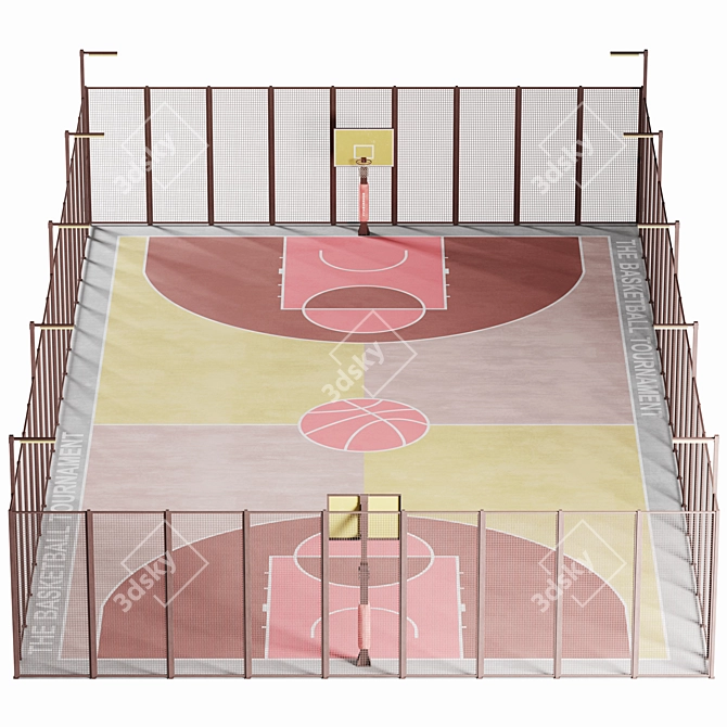 Ultimate Street Basketball Court 3D model image 1