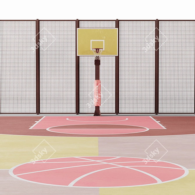 Ultimate Street Basketball Court 3D model image 3