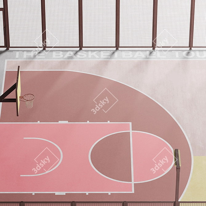 Ultimate Street Basketball Court 3D model image 5