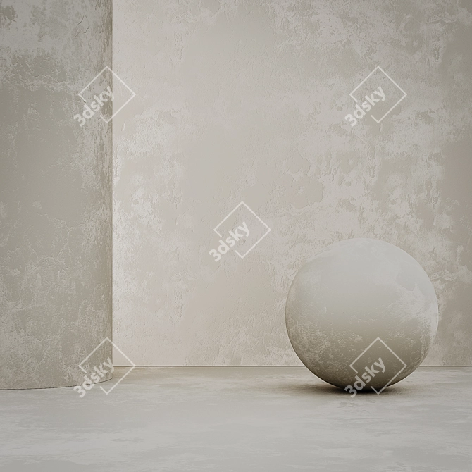 Customizable Decorative Plaster Texture 3D model image 2