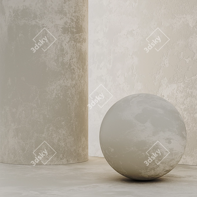 Customizable Decorative Plaster Texture 3D model image 3