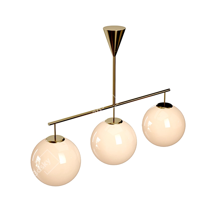 Ardsley Linear Chandelier: Elegant Illumination 3D model image 3