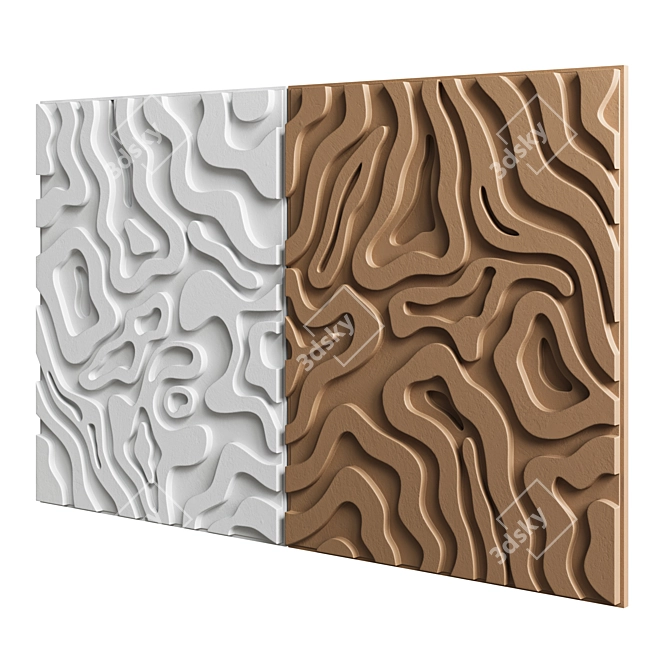 Elegant Wall Art Panel 03 3D model image 3