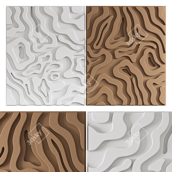 Elegant Wall Art Panel 03 3D model image 5