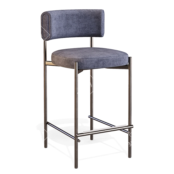 MIDJ Amelie Leather Bar Stool 3D model image 3