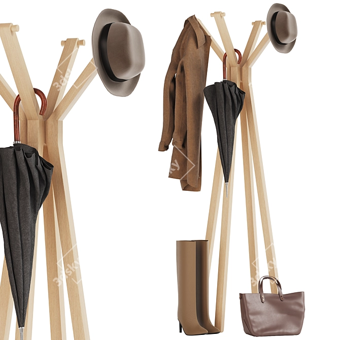 Como Coat Rack Stand 3D model image 1