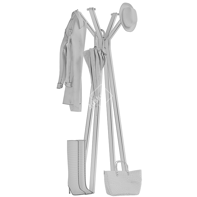 Como Coat Rack Stand 3D model image 4