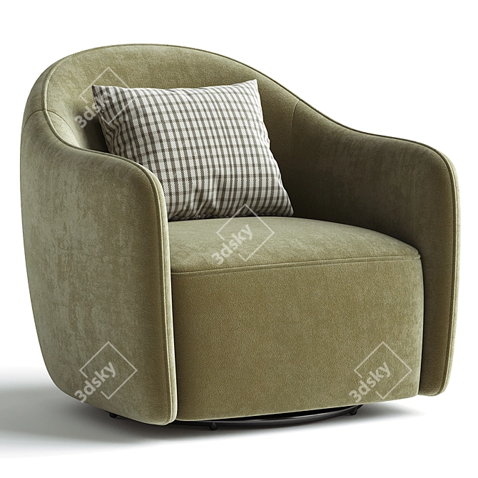 Elegant Beetle Swivel Armchair deco 3D model image 2